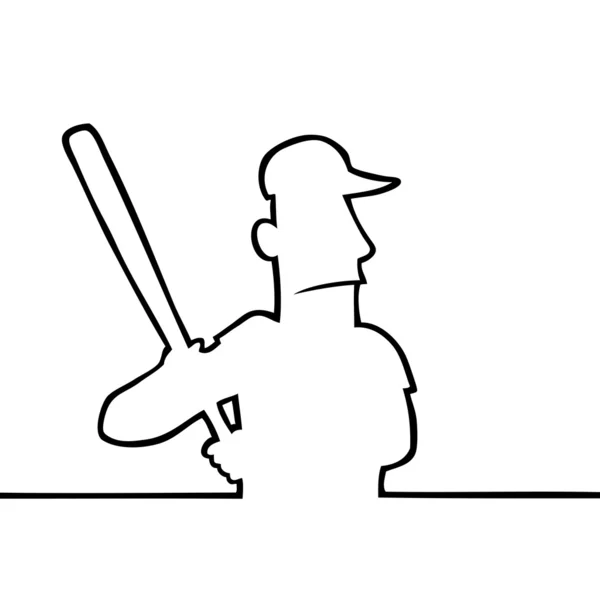 バットを持つ野球選手 — ストックベクタ