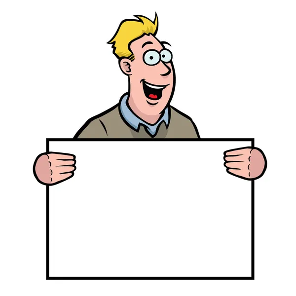 Man holding a sign — Stock Vector