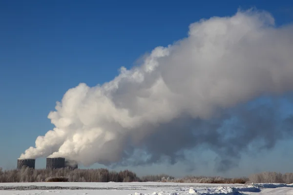 stock image Two chimney and many smoke