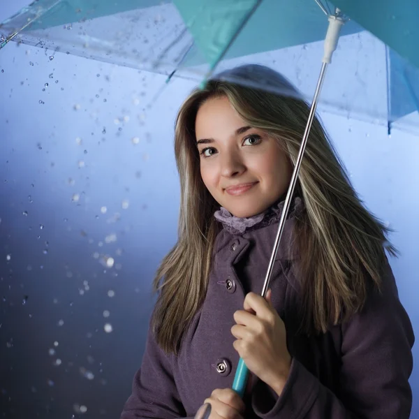 Schoonheid meisje met paraplu — Stockfoto