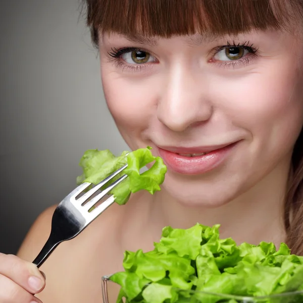 A lány egészséges ételek — Stock Fotó
