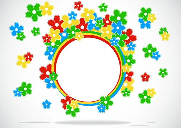 Pohlednice s barevnými květy — Stockový vektor
