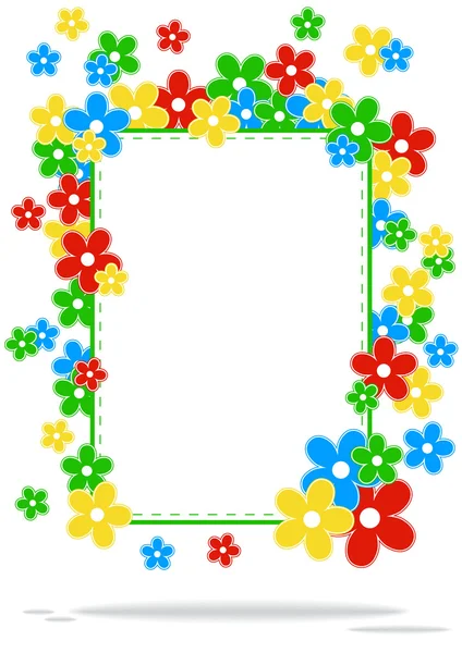 Képeslap, melyet a színes virágok — Stock Vector