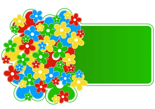 Carte postale avec des fleurs colorées — Image vectorielle