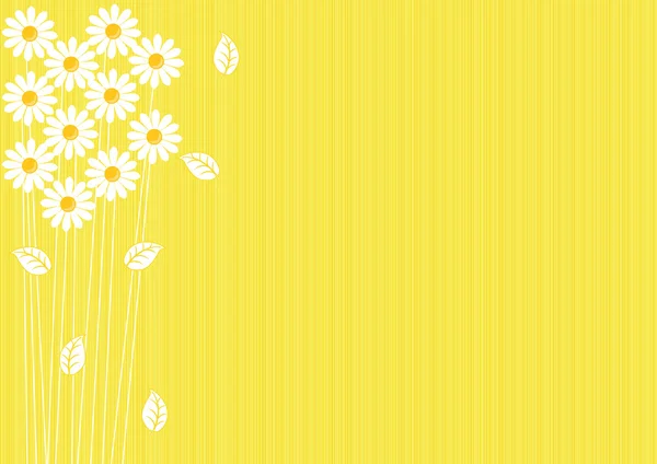 stock vector Abstract yellow background with daisies