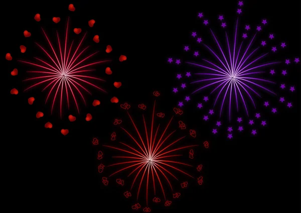 Set of fireworks — Stock Vector