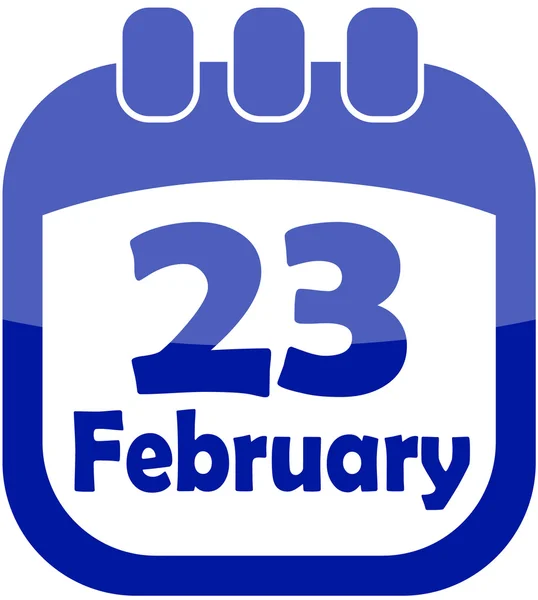 Ikona kalendarz lutego 23 — Wektor stockowy