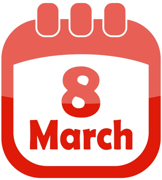 stock vector Icon of March 8 in a calendar