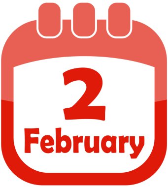 Icon February 2 calendar clipart