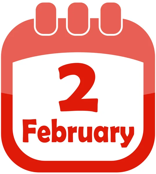 Icône 2 février calendrier — Image vectorielle