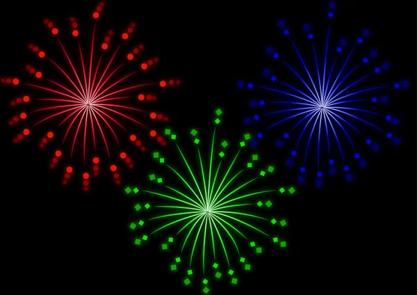 Set di fuochi d'artificio colorati — Vettoriale Stock