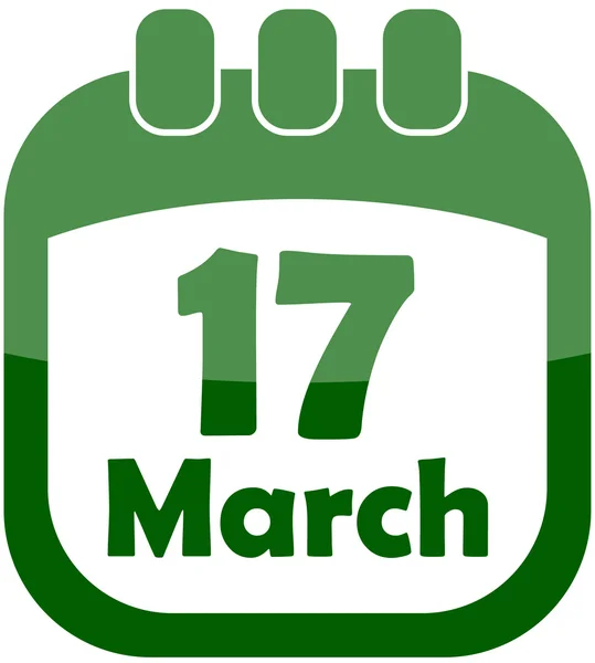 Icon of March 17 in a calendar — Stock Vector
