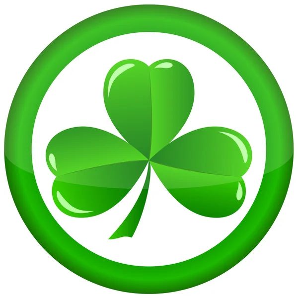 Ronde pictogram met een shamrock — Stockvector