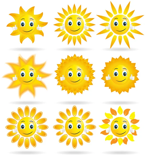 Collection of suns — Stock Vector