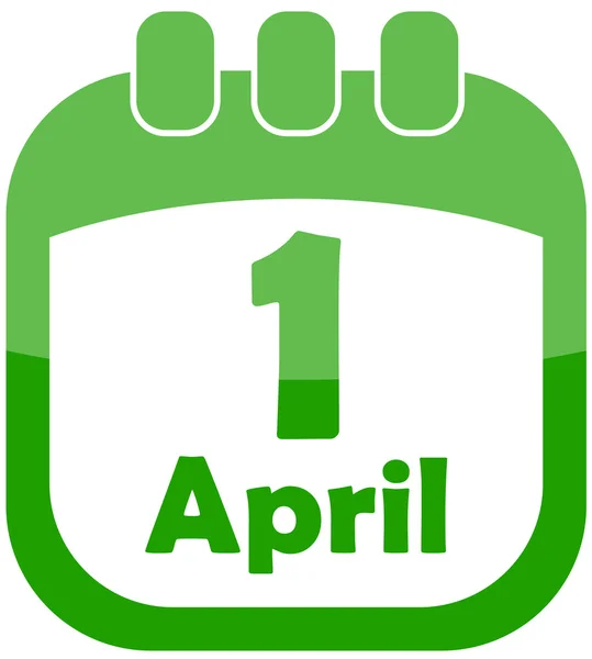 アイコンの 4 月 1 日のカレンダー — ストックベクタ