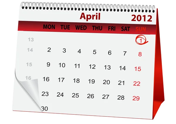 Calendario delle vacanze 1 aprile — Vettoriale Stock