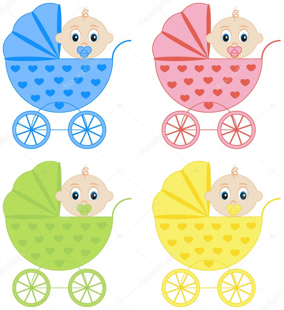 Collection of baby carriages