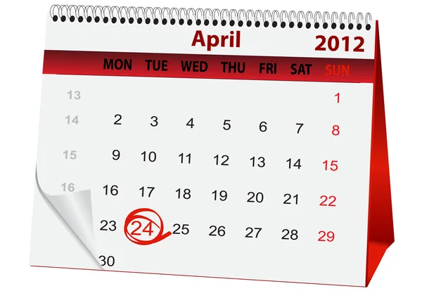 Calendario de vacaciones después de Pascua — Archivo Imágenes Vectoriales
