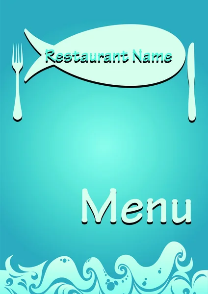 Vector restaurante menú pescado — Vector de stock