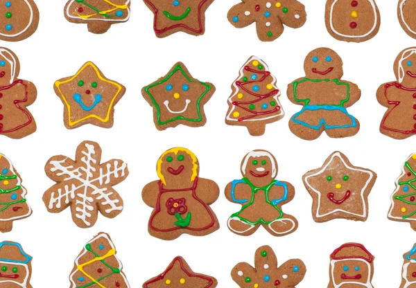 Seamless image of colorful gingerbread cookies — Stock Photo, Image
