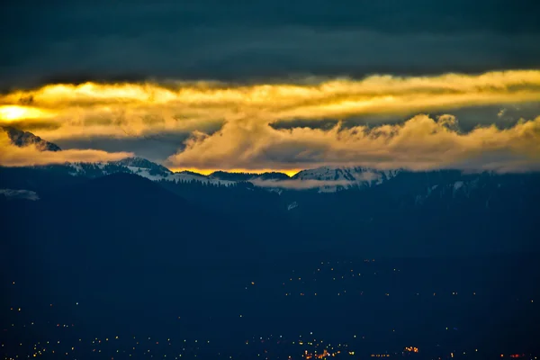 Chablais alps sonnenaufgang — Stockfoto