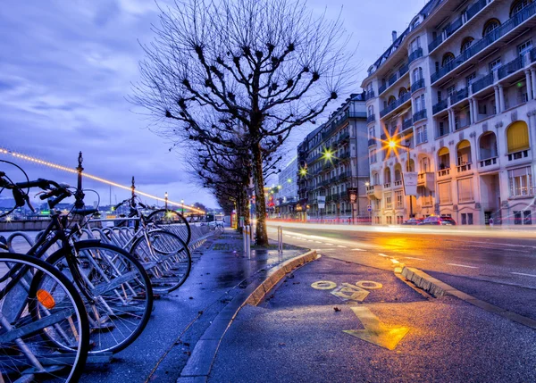 Cykel lane och cykel — Stockfoto