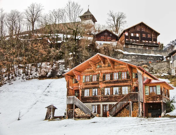 Swiss geleneksel ev — Stok fotoğraf