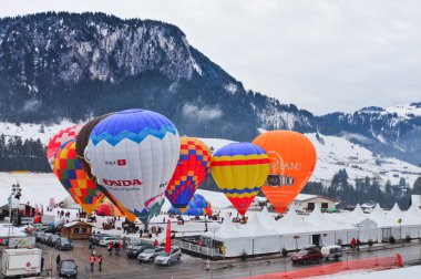 2012 Hot Air Balloons Festival in Switzerland clipart