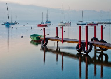 Pier and Sailboats clipart