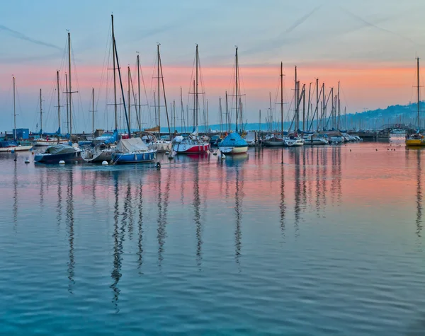 Женевське озеро світанку — стокове фото