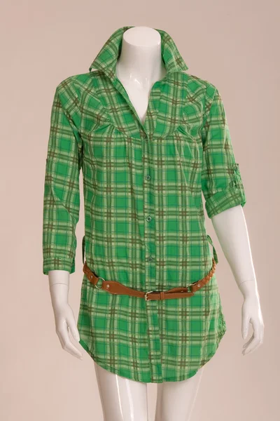 Blusa verde com cinto — Fotografia de Stock