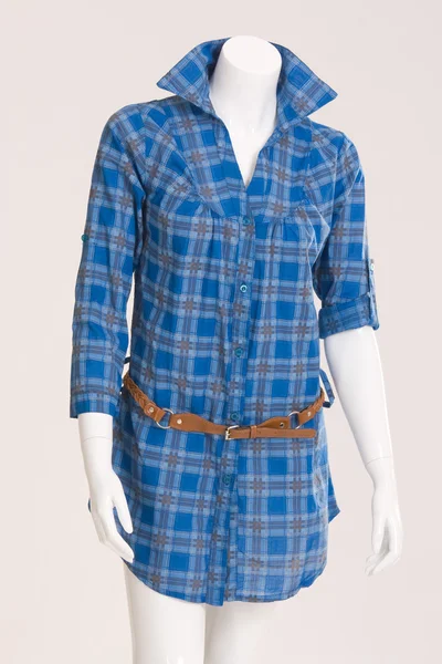 Blue blouse with belt — Stock Photo, Image