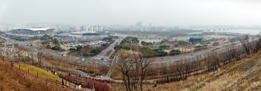 Panoramic view of Seoul clipart