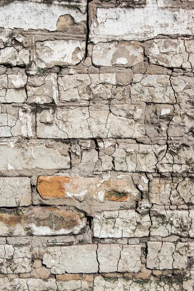 Popraskané cihlová zeď — Stock fotografie