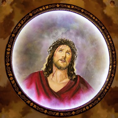Jesus with crown of thorns clipart