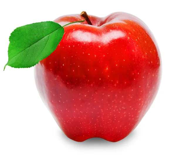 Manzana roja aislada sobre fondo blanco —  Fotos de Stock