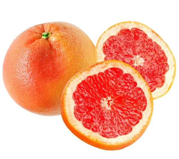 Красный грейпфрут изолирован на белом фоне — стоковое фото