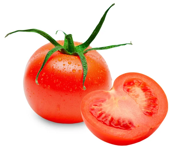 Tomaat geïsoleerd op witte achtergrond — Stockfoto