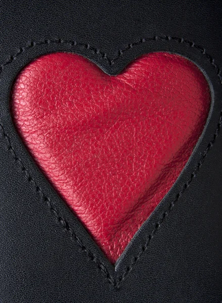 Coração de couro — Fotografia de Stock