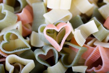 Multi-Colored Heart Pasta clipart