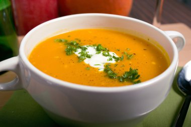 Pumpkin Soup Close Up clipart