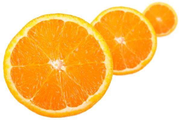 Trzy plasterki pomarańczy — Zdjęcie stockowe
