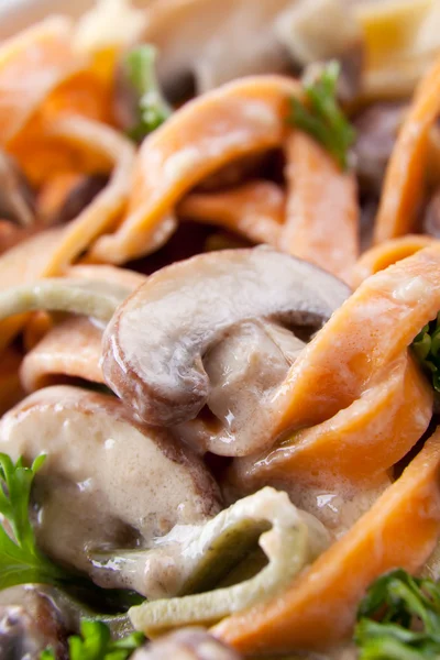 Close up Mushroom Fettucini — Stock Photo, Image