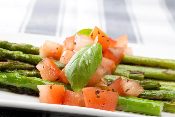 Tomato Salsa and Asparagus — Stock Photo, Image