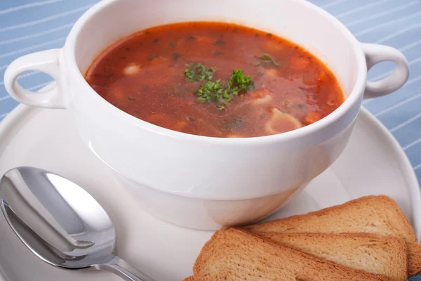 Minestrone Suppe zum Mittagessen — Stockfoto