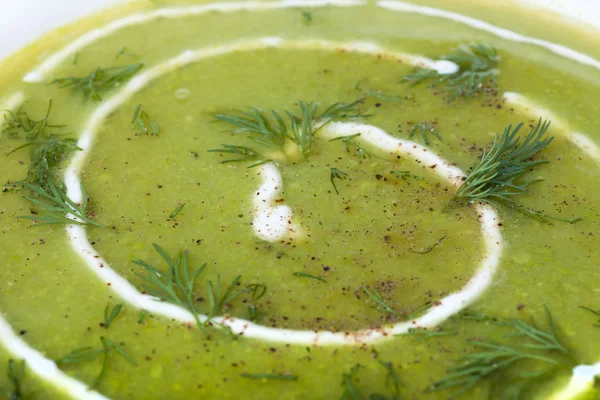 Fresh Pea Soup Macro — Stock Photo, Image