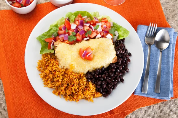 Burrito Plate from Above — Stock Photo, Image