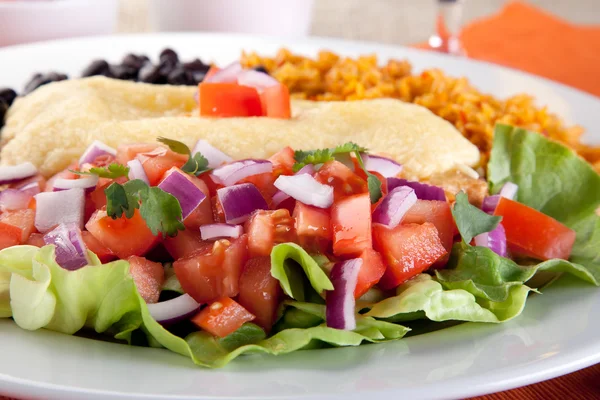 Закрыть салат и закуску буррито — стоковое фото