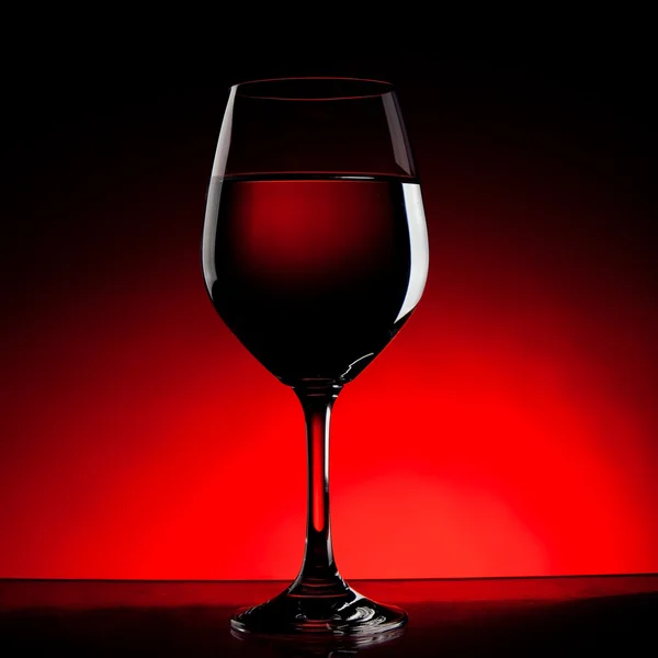 Wine Glass on Red — Stock Photo, Image