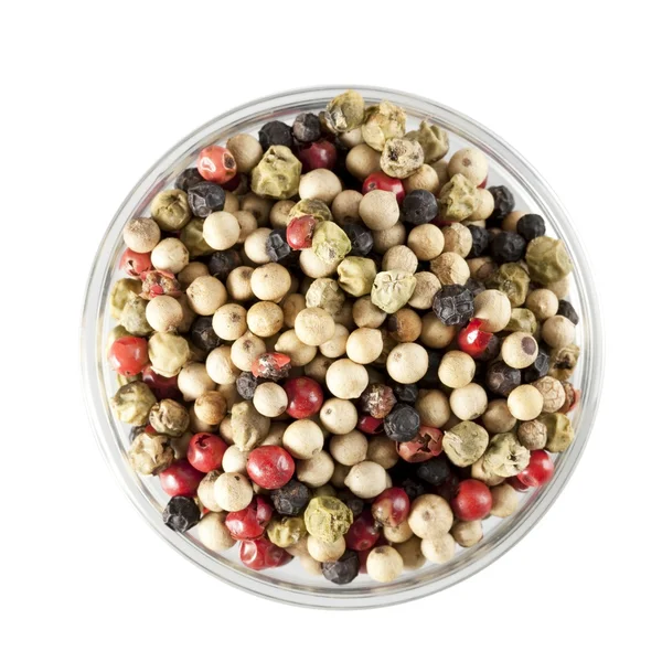 Mixed Peppercorns Isolated — Stock Photo, Image